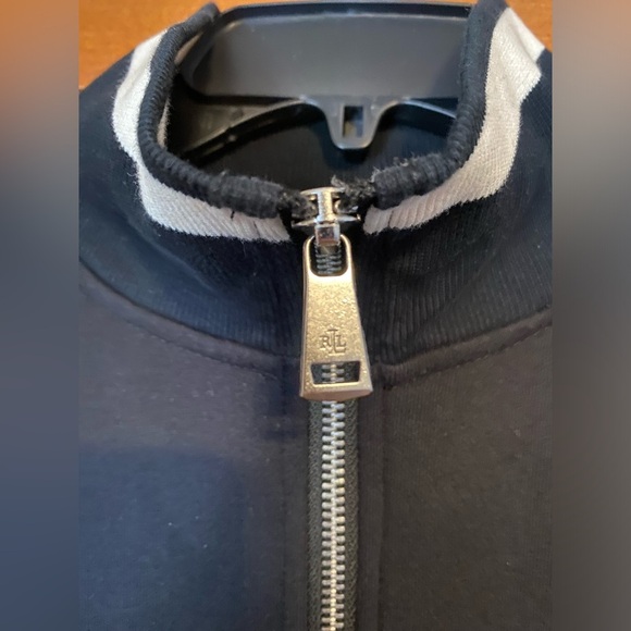 Lauren Ralph Lauren Track Jacket Women’s Medium Full Zip Black White Cotton - Picture 4 of 11